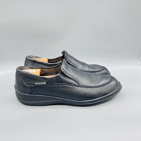 Mephisto Shoes Mens 11 Black Pebbled Leather Slip On Loafers Casual Comfort main image 5
